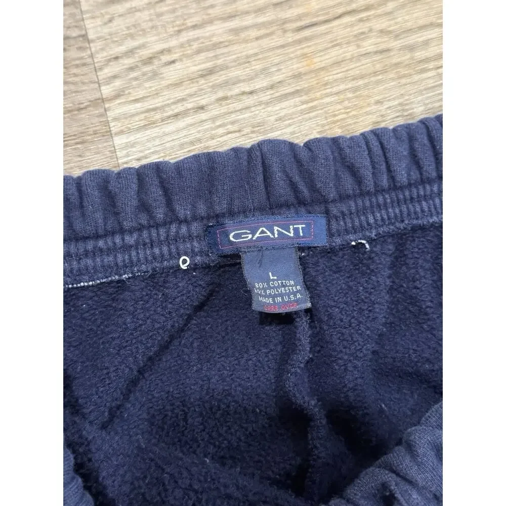 Vintage GANT Rugger Sweatpants Men’s Large Navy Blue Fleece Lined Joggers